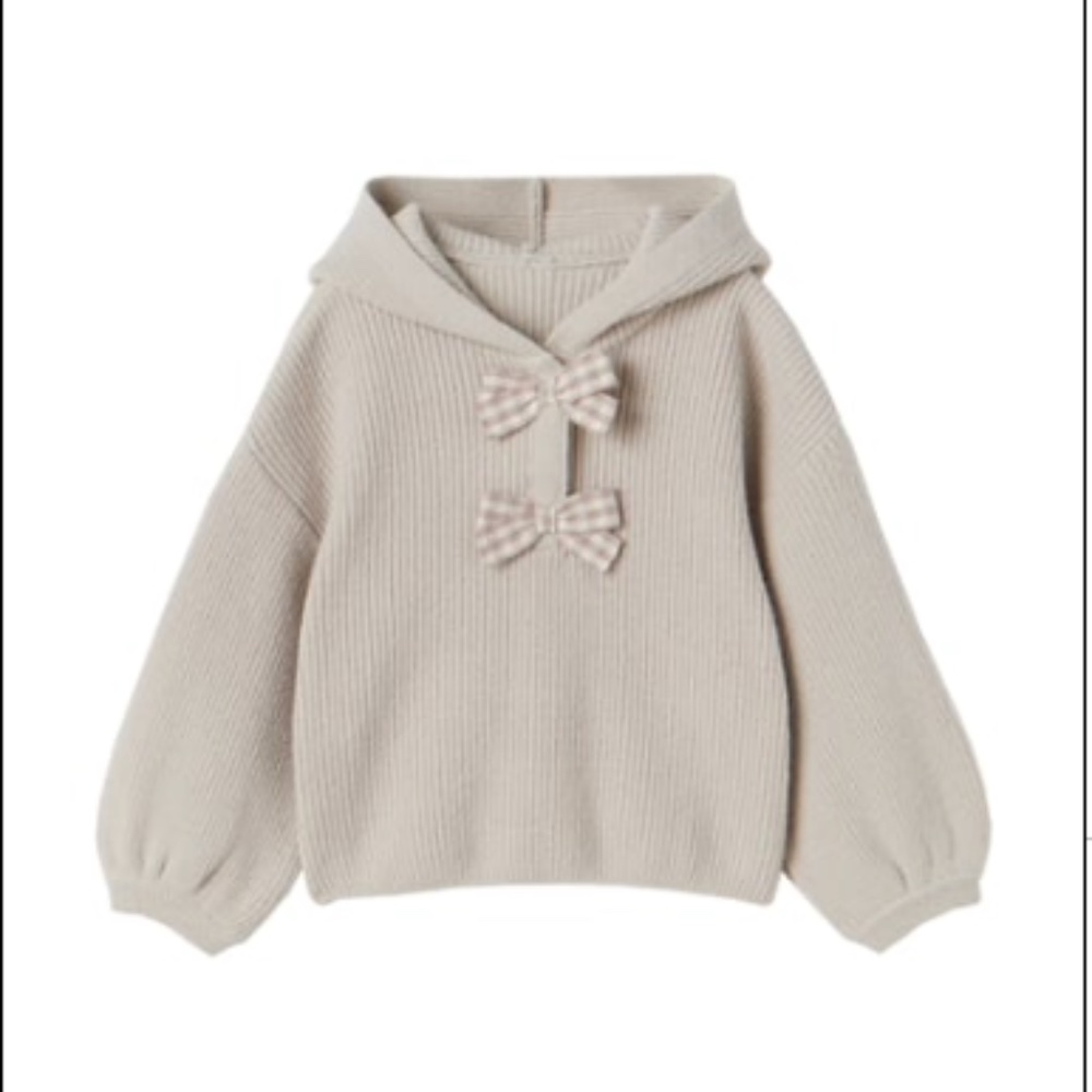 Zara Kids Bow Knit Sweater Hoodie